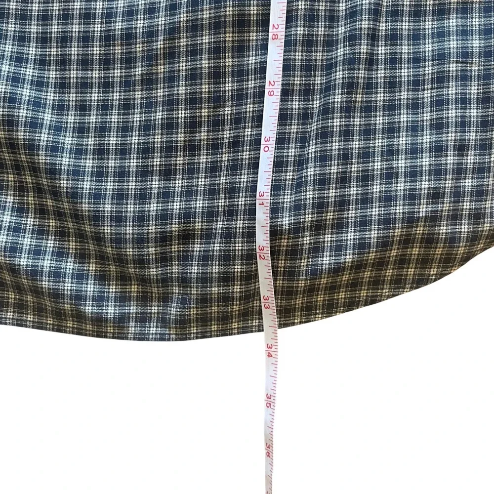 Ralph Lauren Men Classic Fit Plaid Button Down Shirt Navy White Size M Pony Logo